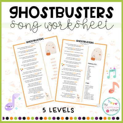 GHOSTBUSTERS - Song worksheet